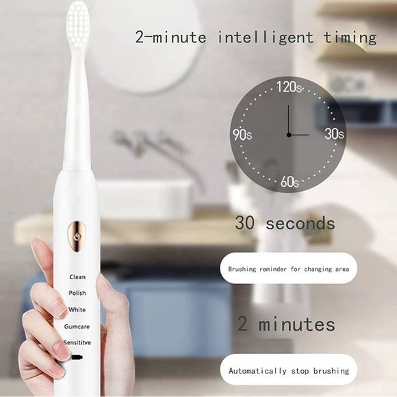 Sonic Toothbrush for Adults USB Charging Electric Toothbrush with 4 Brus… - Picture 4 of 6